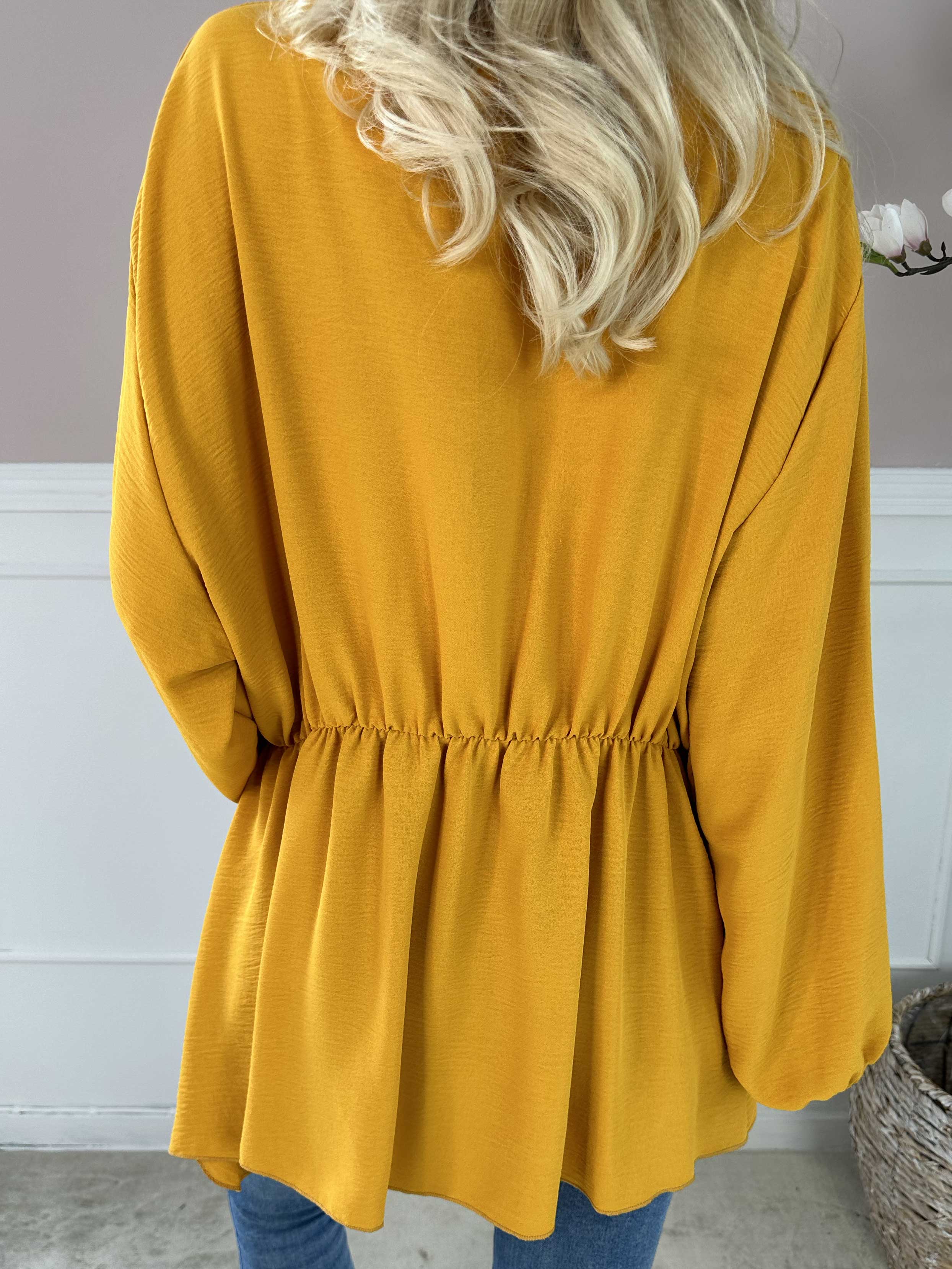 Hermina long sleeve - Söt blus med gummiband i midjan